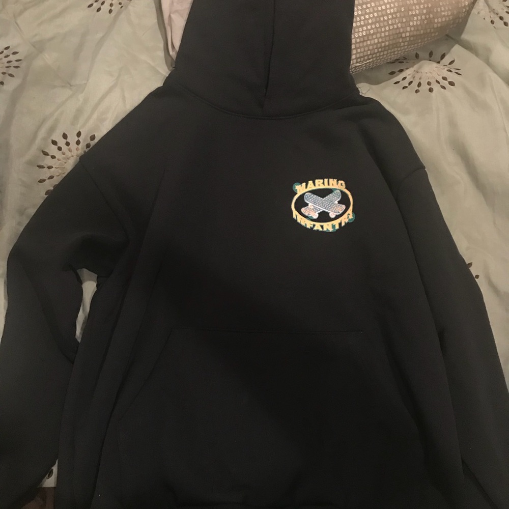 Brand New (L) Marino Infantry Skull Logo Hoodie